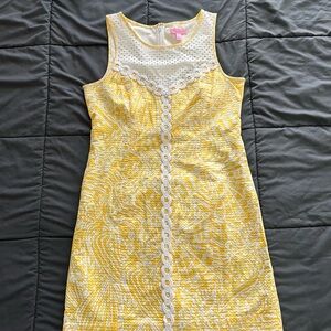 Yellow Lilly Pulitzer Macfarlane Shift Dress Size 6